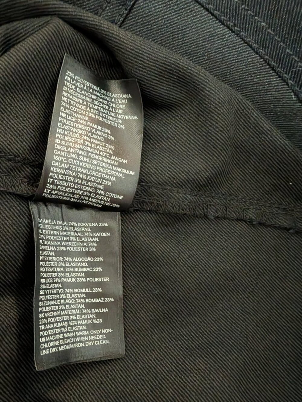 NWT H&M Divided Black Denim Button-Front Pinafore Dress Size US 2 / EUR 32 - Picture 6 of 7